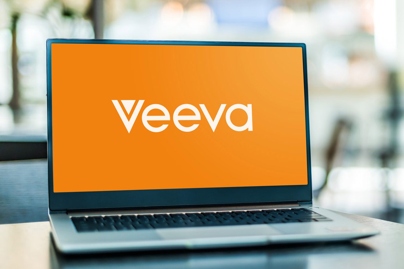 POZNAN, POL - FEB 6, 2021: Laptop computer displaying logo of Veeva Systems Inc., an American cloud-computing company focused on pharmaceutical and life sciences industry applications.